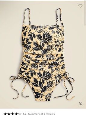 J. Crew Ruched one-piece swimsuit with side ties in sunny floral